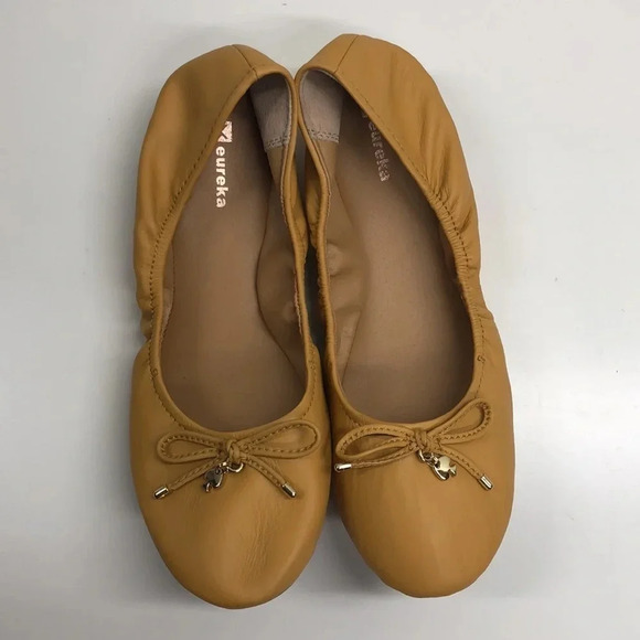 NEW Eureka Leather Universe GoPro Ballet Flats Bow Heart Size 9.5 - Picture 1 of 5